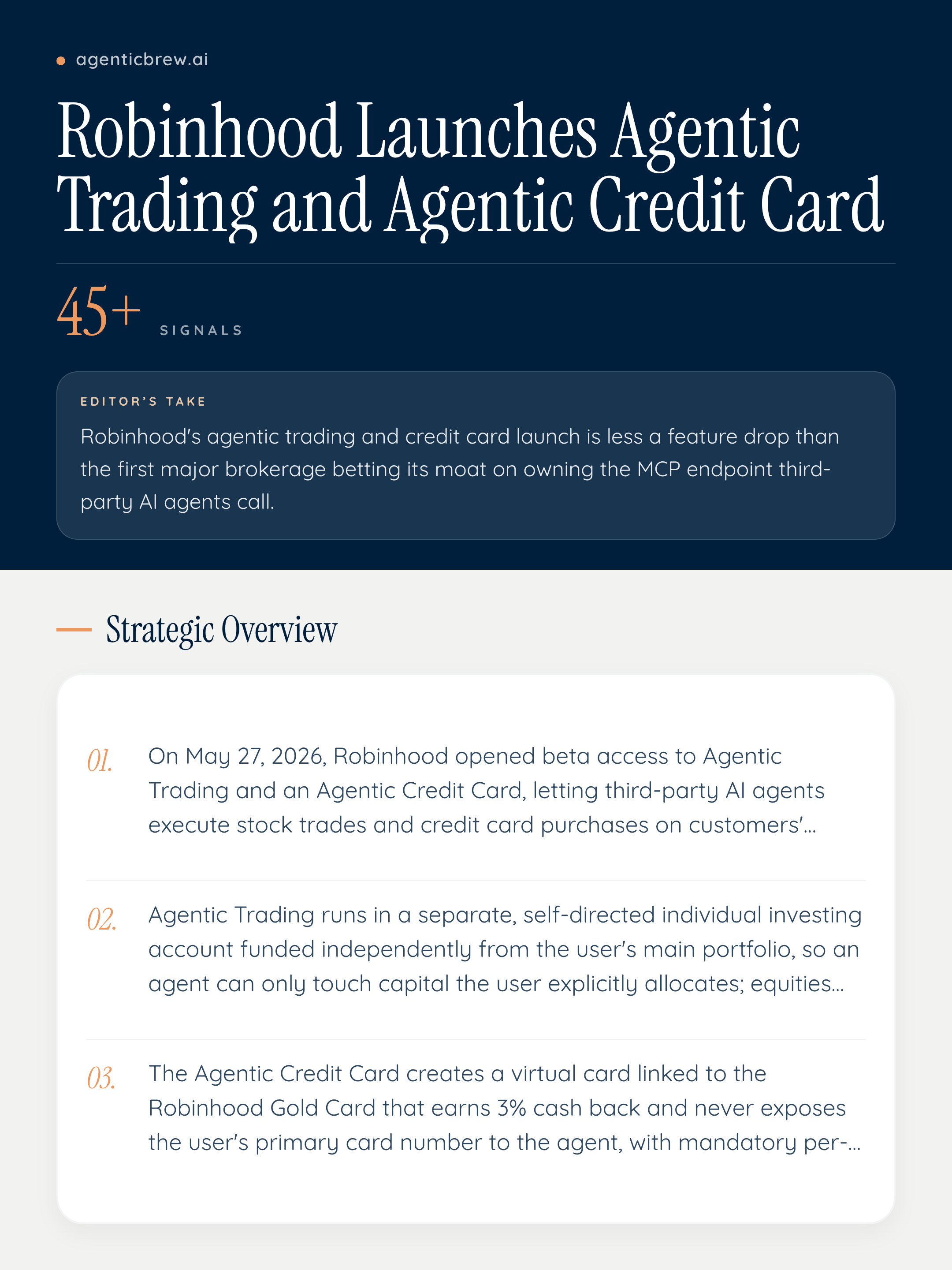 Agentic Cards Robinhood Launches Agentic Trading and Agentic Credit Card — AI News ...